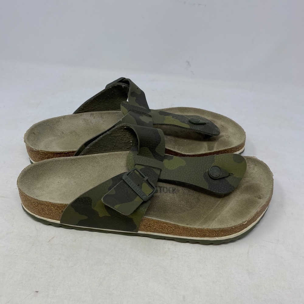 Birkenstock Medina Camo Birko-Flor Sandals Mens 11 EU 44 Green Brown Camouflage - Picture 3 of 6